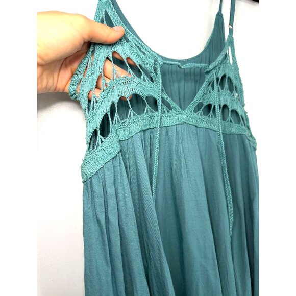 O’Neill Crochet Detail Mini Dress — Teal, Size L | Whimsycore / Coquette - Picture 7 of 9